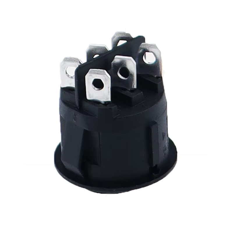 Rise1PC KCD1 runder Wippschalter, 6-polig, 3-Positionen EIN-AUS-EIN, 10 A, 125 VAC, Durchmesser: 23 mm, Schwarz - Bild 3