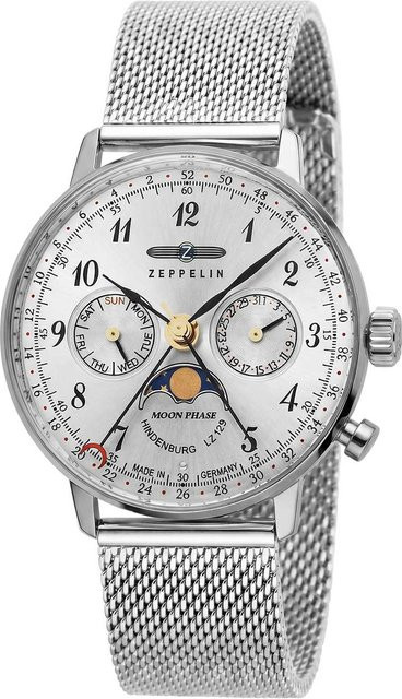 Zeppelin Hindenburg LZ129 Damenuhr, Quarz, Edelstahl, Silber, 36 mm - Bild 1