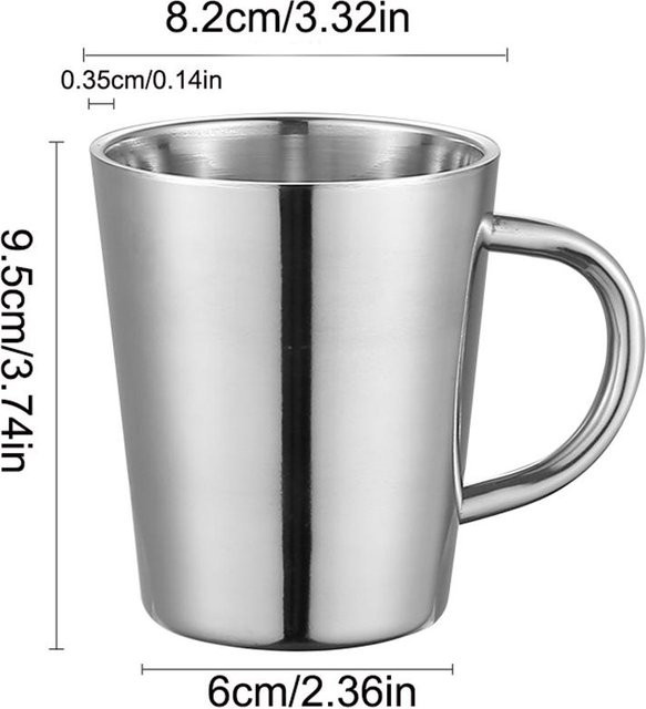 Yiran Health & Beauty Kaffeetasse aus 304 Edelstahl im koreanischen Stil, Farbe: Grau/Silber - Bild 1