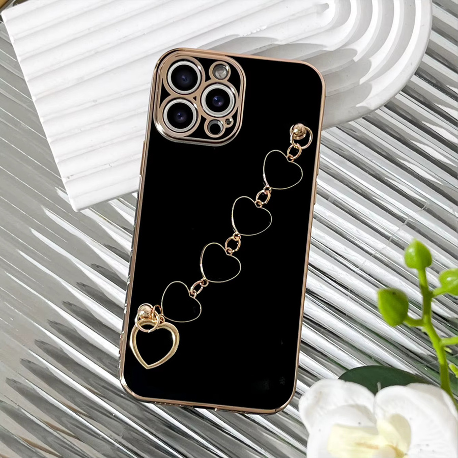 Handyhülle mit Herz-Armband für Samsung Galaxy S26 S25 S24 S23 S22 S21 S20 S10 Plus in Schwarz - Bild 3