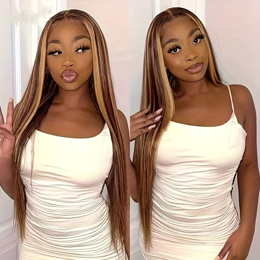 UVEOUS Echthaar Perücke, Blonde Ombre, HD Lace, 13x4 und 5x5 - Bild 3