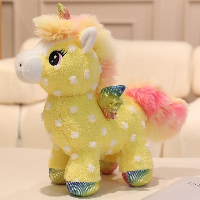 Sonnenschein und Regenbogen Pferde Plüschtiere, Einhorn, Puppe, 25cm - Bild 1