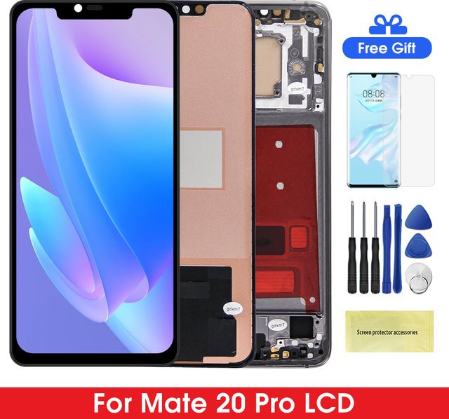 LCD Display mit Rahmen für Huawei Mate 20 Pro LYA-L09 LYA-L29 Touch Screen in Schwarz - Bild 1