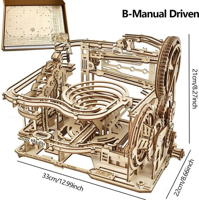 Chriyungel 3D Holz Murmelbahn Puzzle, DIY Modellbausatz, ab 3 Jahren - Bild 1