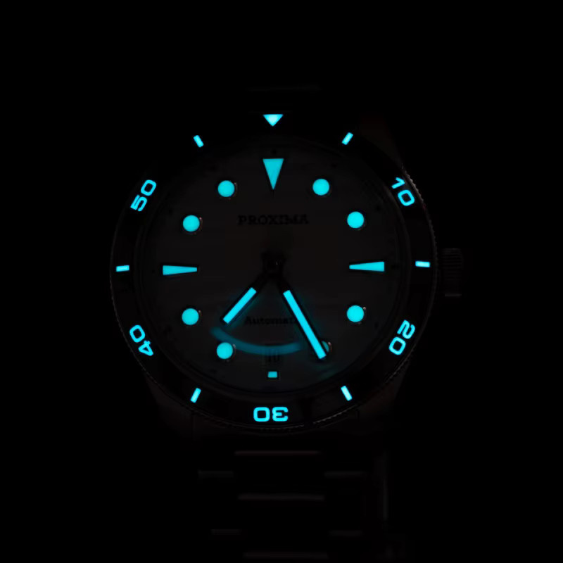 Proxima Herren-Taucheruhr, Automatik, Edelstahl, 39 mm, 20 ATM, Desert Dial - Bild 2