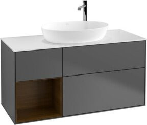 V&B Waschtischunterschrank Finion mit Wandbeleuchtung, Anthrazit, Breite: 120 cm, Höhe: 50,1 cm, Tiefe: 50,1 cm - Bild 1