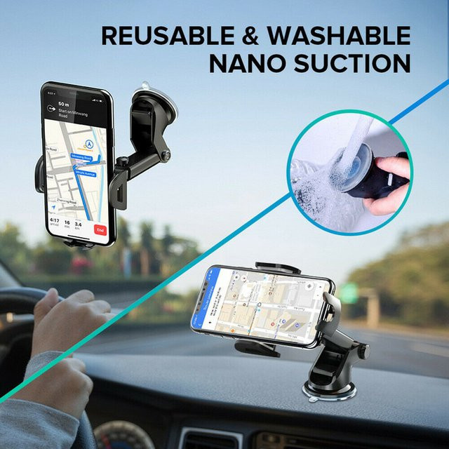 TIMOTRAS Dashboard-Navigationshalterung für Smartphones mit Saugnapf, Schwarz, passend für 4,7 bis 6,8 Zoll - Bild 1