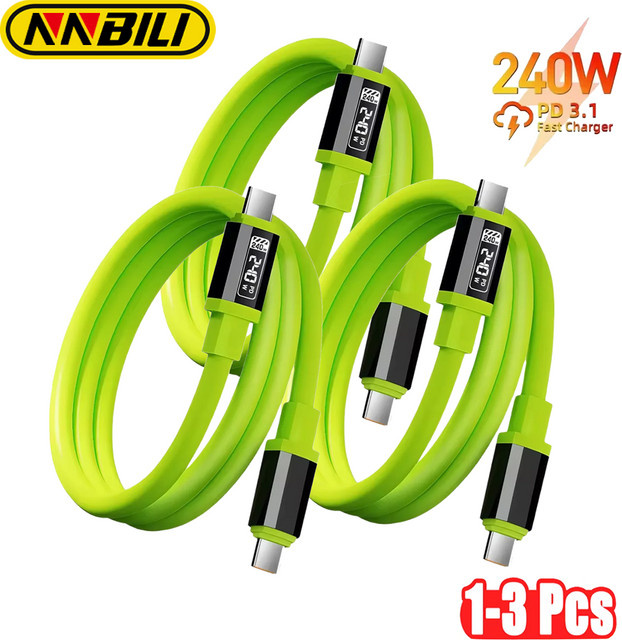 NNBILI USB-C zu USB-C Schnellladekabel 240W in Grün - Bild 1