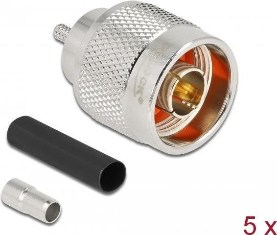 Delock N-Anschluss Stecker (M) zum Quetschen für RG-174/RG-316 in Silber (90017) - Bild 1