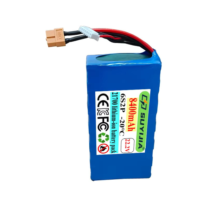 SUYIJIA Lithiumbatterie 22,2 V 8400 mAh 6S2P für FPV Modellflugzeuge und Drohnen, Blau - Bild 2