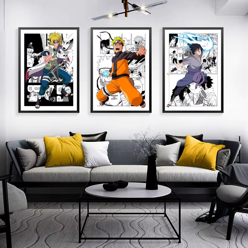 KAYOU Anime Naruto und Sasuke Leinwandgemälde, rahmenlose Hängemalerei in Multicolour für Kinderzimmer und Schlafzimmer - Bild 2
