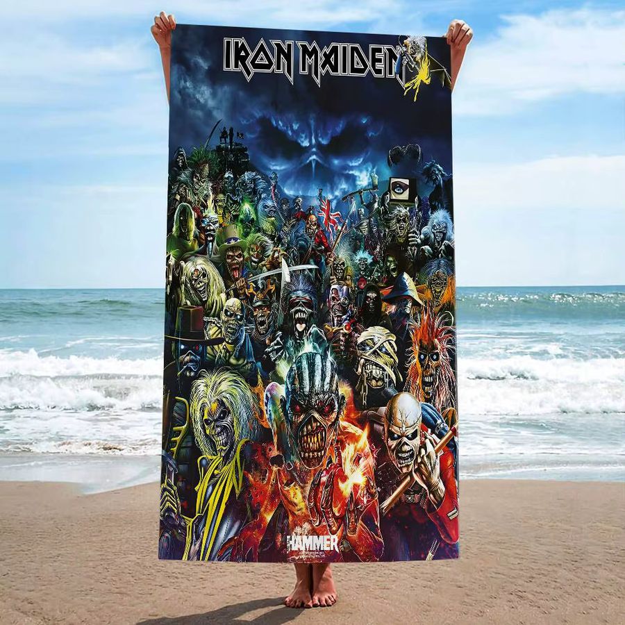 I-Iron-Maidens Strandtuch aus Mikrofaser in Multicolor, schnell trocknend und sandfrei - Bild 2