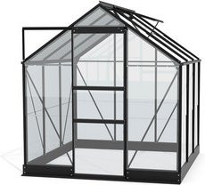 Vitavia Gewächshaus Eris 3800 in Schwarz mit ESG-Glas und Polycarbonat, B/H/T: 195,0 x 207,4 x 198,8 cm - Bild 1