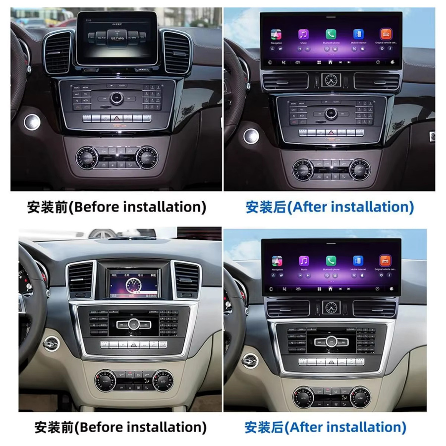 YANFU Multimedia-Display mit 15,8-Zoll-Touchscreen für Benz ML W166 GL X166 GLE GLS (2013-2015), kabelloses CarPlay, Android Auto und Navigation, Schwarz - Bild 2