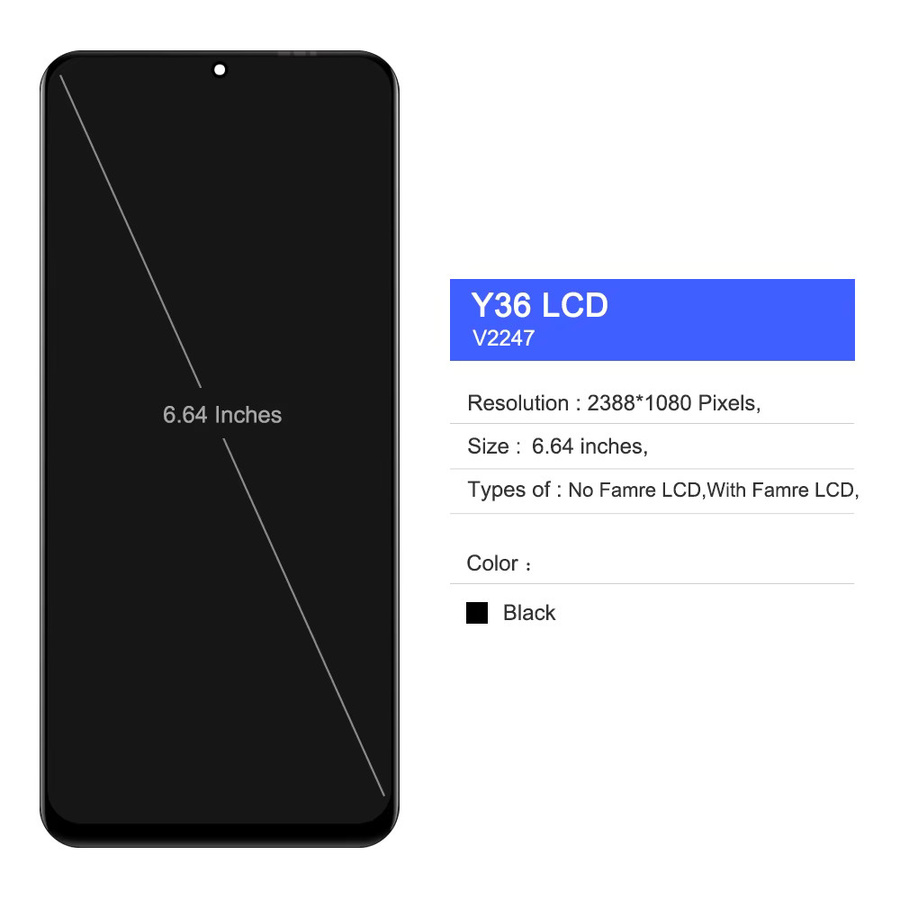 Vivo Y36 4G Ersatz LCD Display mit Touch Screen in Schwarz - Bild 2