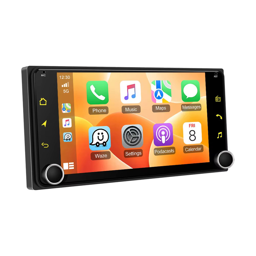 Podofo 7 Zoll 2Din MP5 Autoradio Stereo mit Wireless CarPlay und Android Auto für Toyota Prado 4Runner Tundra Fortuner Alphard Echo Land Cruiser 100 in Schwarz - Bild 5