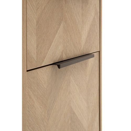 Schildmeyer Highboard Piazza Eiche Nachbildung mit Fischgräten Dekor in Braun, B/H/T: 40,3 x 90,9 x 33,0 cm - Bild 2