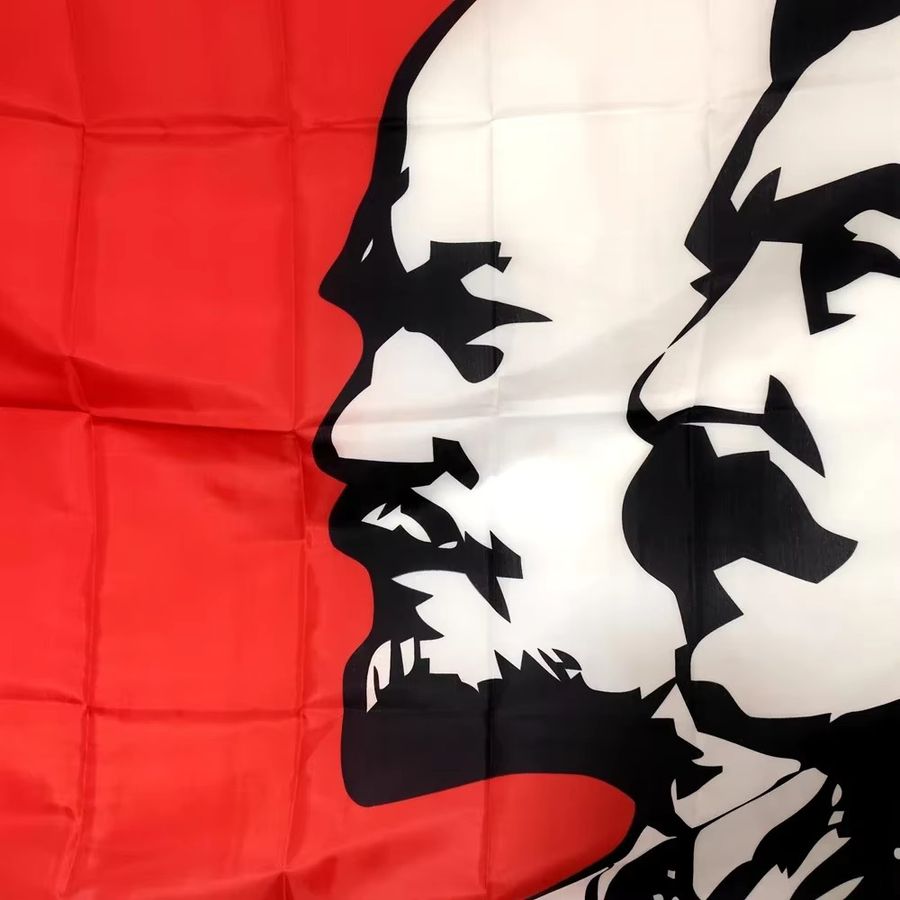 Vintage Sowjetische UdSSR Flagge mit Lenin-Stalin-Design als historische Kommunismus-Wanddekoration - Bild 5