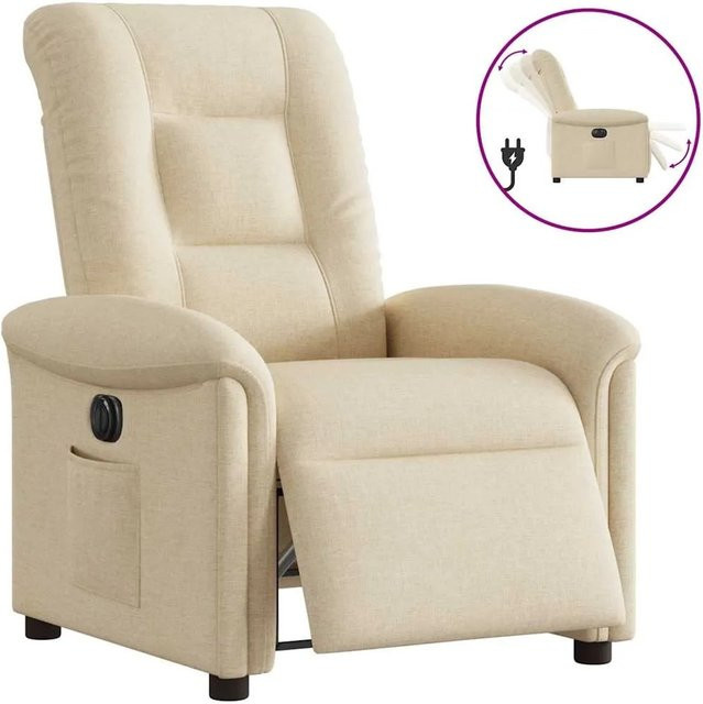vidaXL Elektrischer Relaxsessel in Beige aus Stoff mit Armlehnen - Bild 1