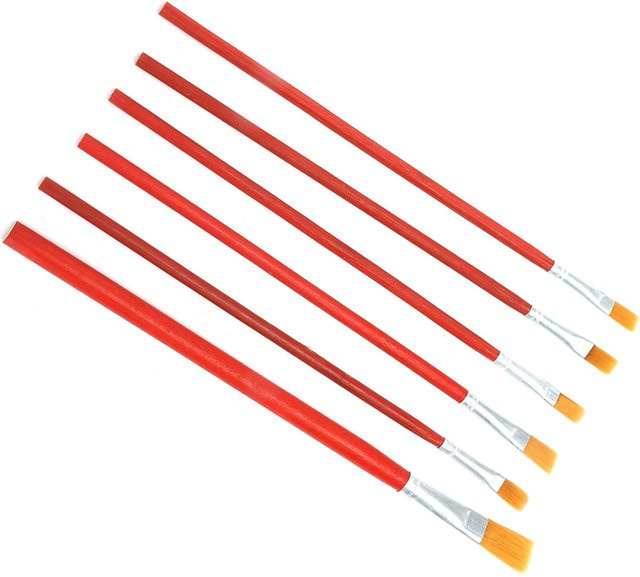 Igeteck Multifunktionales 6er Pinselset aus Nylon und Bambus in Rot für Aquarellmalerei - Bild 1