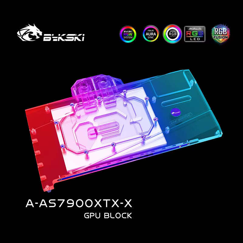 Bykski Wasserblock für ASUS TUF Radeon RX 7900 XT / XTX GAMING OC GPU-Karte mit Kupferkühler und RGB-Radiator, transparent - Bild 3