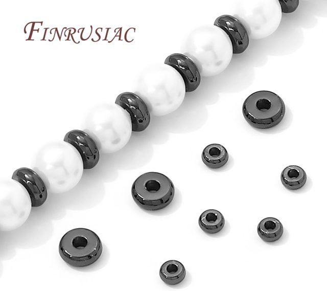 FINRUSIAC Abstandshalter für Perlen, Messing, schwarz plattiert, 3 mm, 5 mm - Bild 1