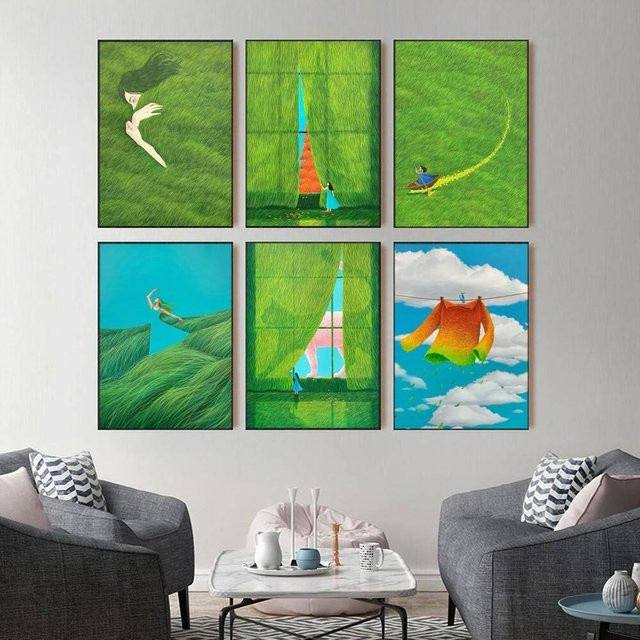 Kim Art Mulgil Poster Wandaufkleber Retro Motiv Vögel Rechteckig B: 25,0 cm, H: 25,0 cm - Bild 1