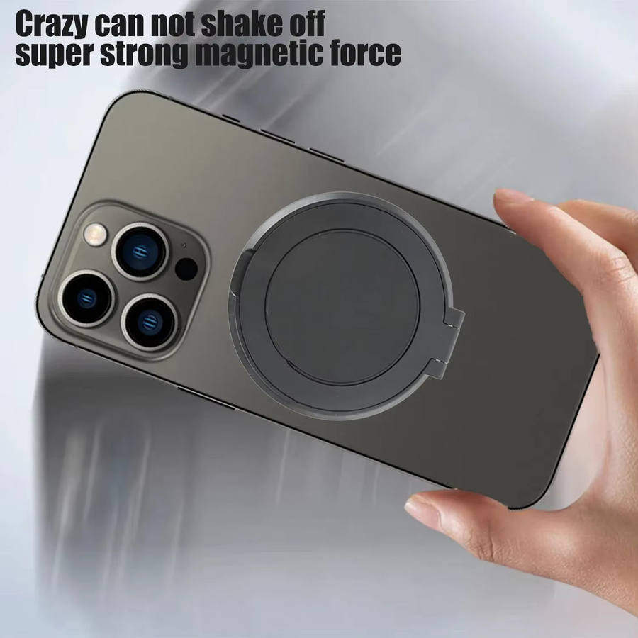 WSSHE Handy-Fingerringhalter in Schwarz mit 360-Grad-Drehung als ultradünner Metall-Standaufkleber für iPhone, Xiaomi und Samsung - Bild 4
