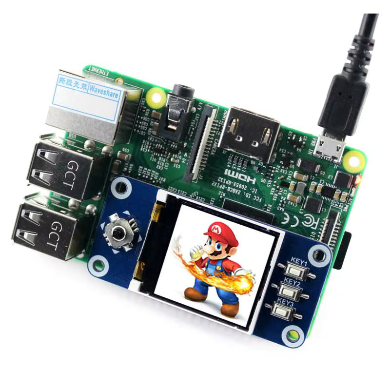Raspberry Pi LCD-HAT 1,44 Zoll Display für Raspberry Pi Modell B Zero W mit Wi-Fi in Blau - Bild 2