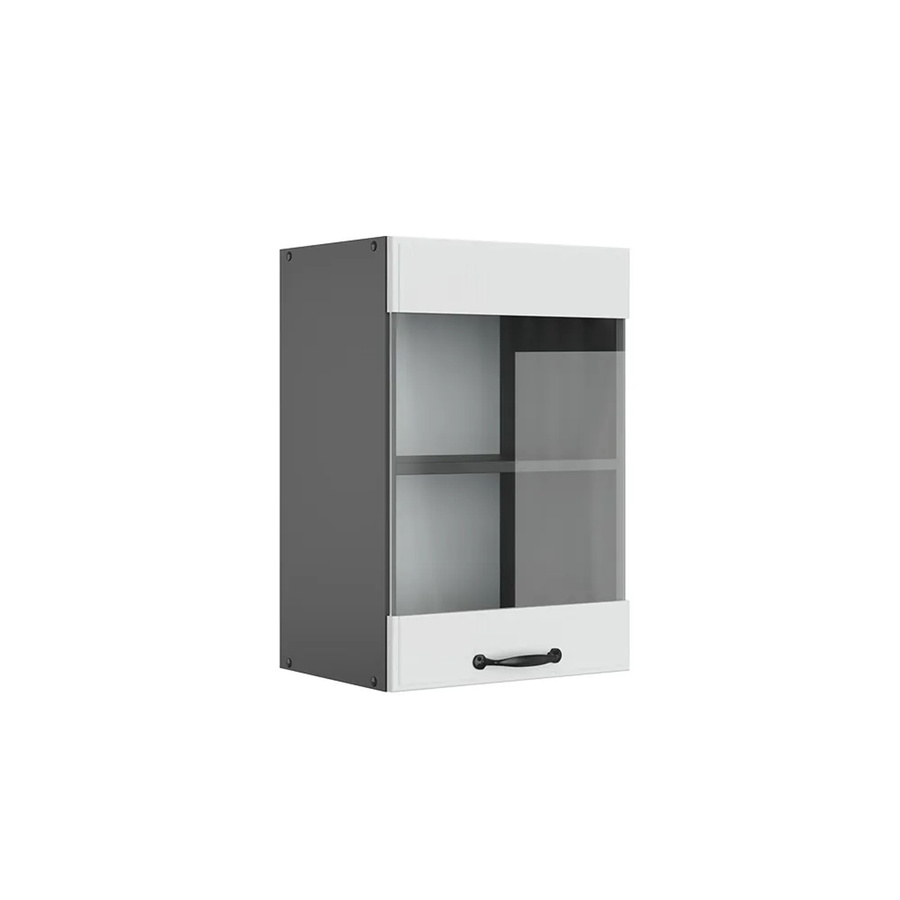 Vicco R-Line Küchenglasschrank im Landhausstil mit Glastüren, Weiß/Anthrazit, B: 40 cm, H: 60 cm, T: 31 cm - Bild 2