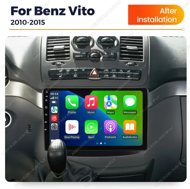 NAVIFANS 10 Zoll Autoradio für Mercedes-Benz Vito 2 W639 (2011-2015) mit Wireless CarPlay, GPS Navigation und WiFi, Schwarz - Bild 1