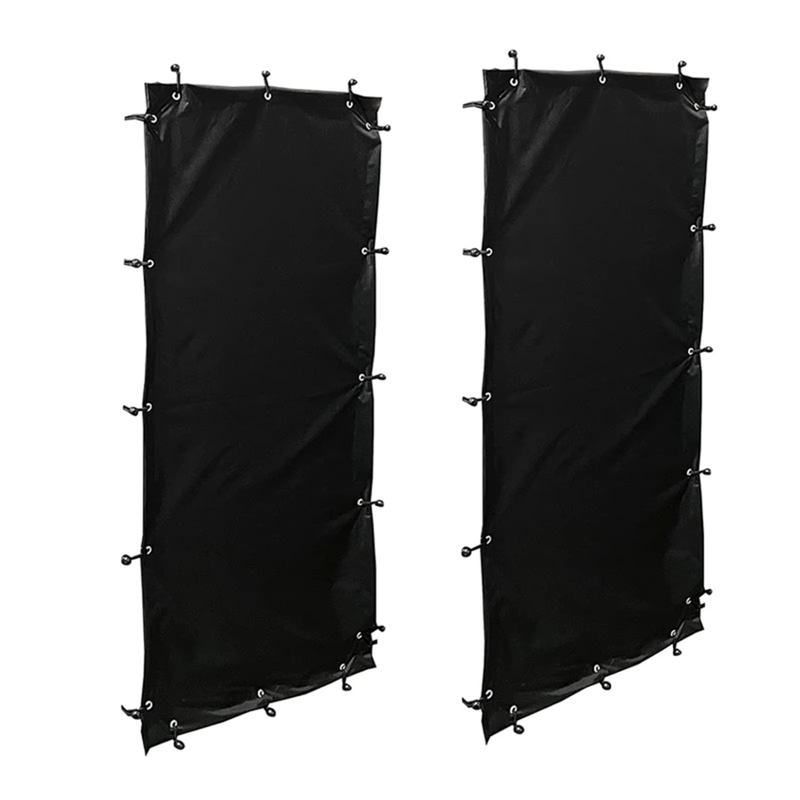 2 Stück ACCHAMP Brennholzregal Vorhang aus Polyester, winddicht und wasserdicht, Schwarz, B: 70 cm, H: 185 cm - Bild 2