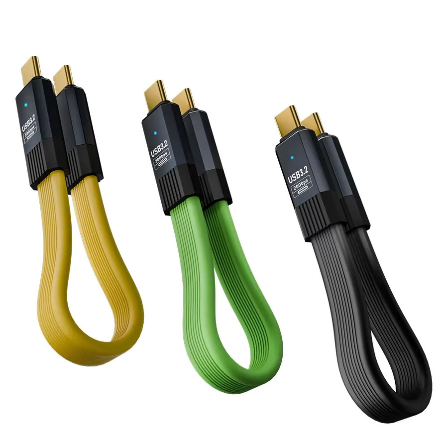 NNBILI USB-C auf USB-C Kabel Gelb, 100 W Schnellladekabel mit 20 Gbit/s Datenübertragung und 8K bei 60 Hz, flaches Typ-C Kabel - Bild 6