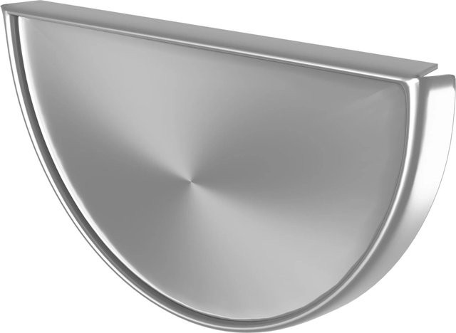 Sarei Enddeckel für SDF-Halbrundrinne Piccolo aus Aluminium in Silber Natur - Bild 1