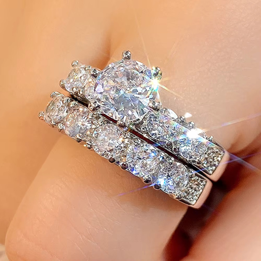 Huitan Mode Ringe, Kristall, Zirkonia, Silber, Damen - Bild 2
