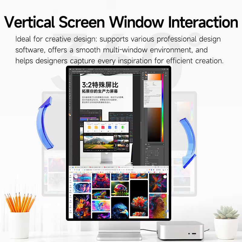 Kuycon P20 5K Monitor mit 28,2 Zoll IPS-Display in Silber - Bild 4