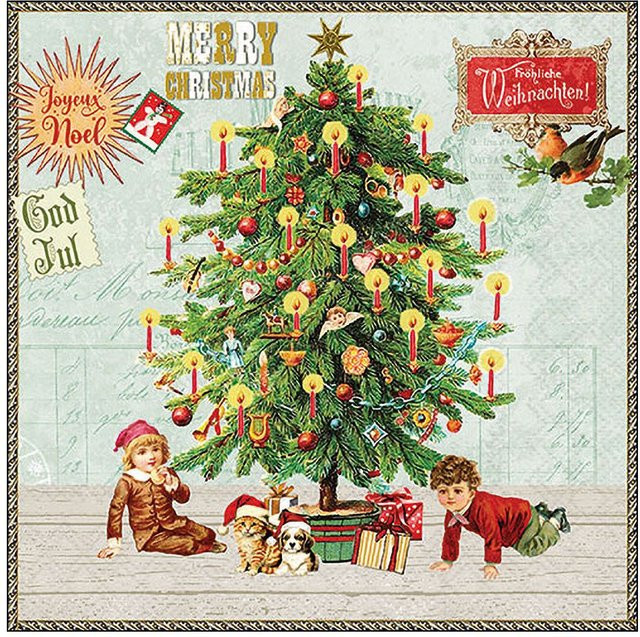 Serviette Under The X-Mas Tree aus Papier für deine Weihnachtsfeier in Multicolor - Bild 1