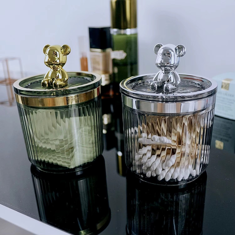 Enyawell Bären-Aufbewahrungsbehälter aus Kunststoff, transparenter luftdichter Kosmetik-Organizer mit Deckel - Bild 3