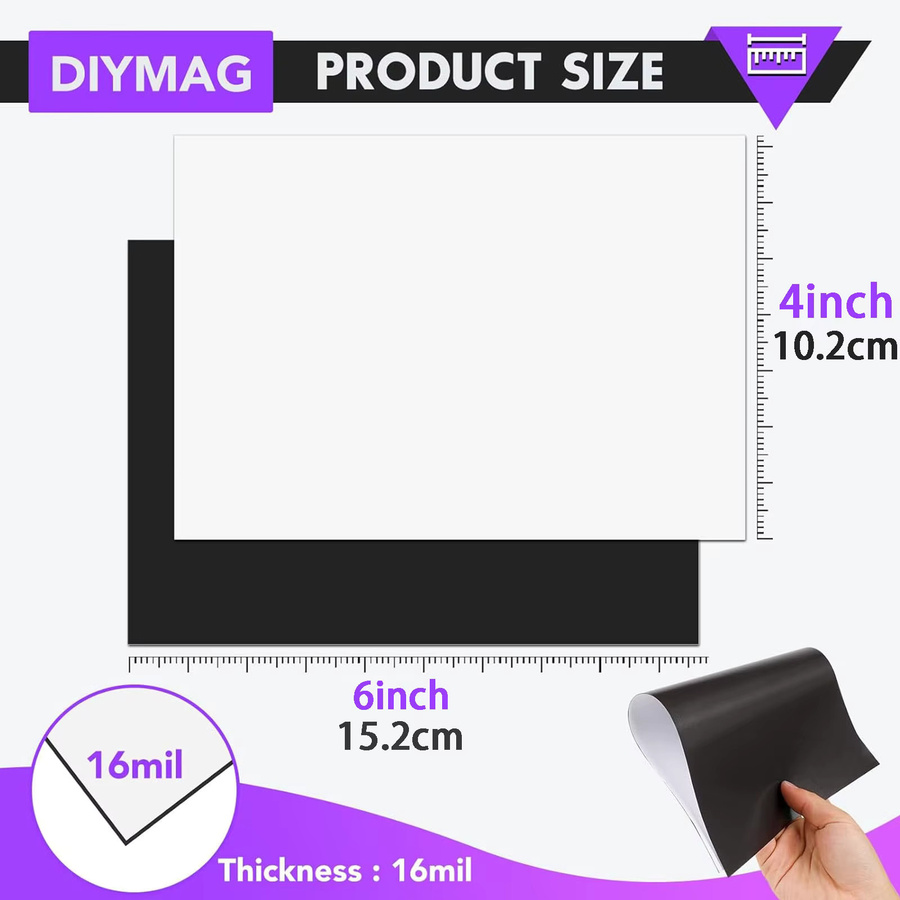 ESHANG Magnetische Fotopapiere für Tintenstrahldruck, Glänzend, Weiß, 10x15 cm, 10 Stück - Bild 2
