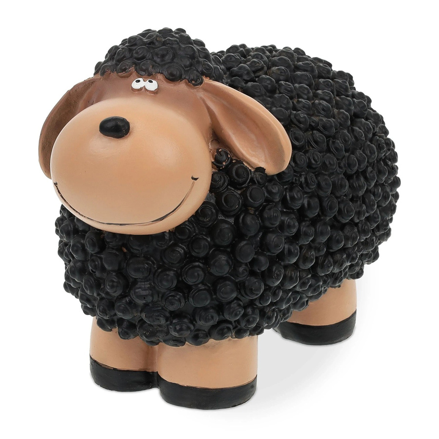 Relaxdays Gartenfigur Schaf aus Polyresin in Schwarz und Braun, handbemalt und wetterfest, B/T/H: 16 x 21 x 12,5 cm - Bild 2