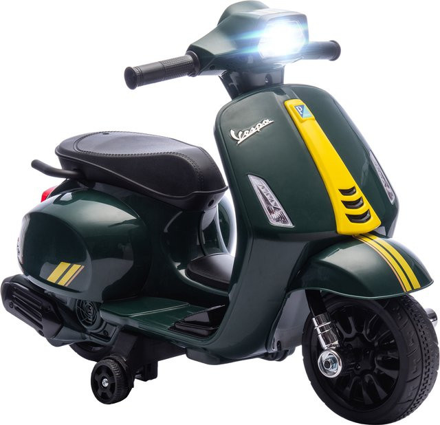 Aosom Vespa Kinder-Elektromotorrad, Dunkelgrün, ab 2 Jahren - Bild 1