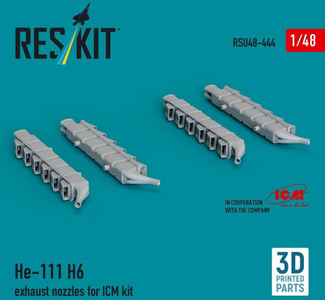 ResKit Models He 111 H-6 Exhaust nozzles, 3D printed - Bild 1