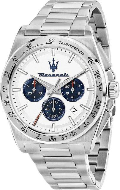 Maserati Chronograph, Edelstahl, Weiß, Quarz, 43 mm, Herren - Bild 1