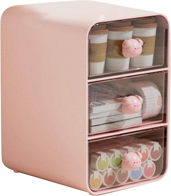 CosyHome Kosmetik Aufbewahrungsbox mit Schubladen in Pink aus Kunststoff - Bild 1