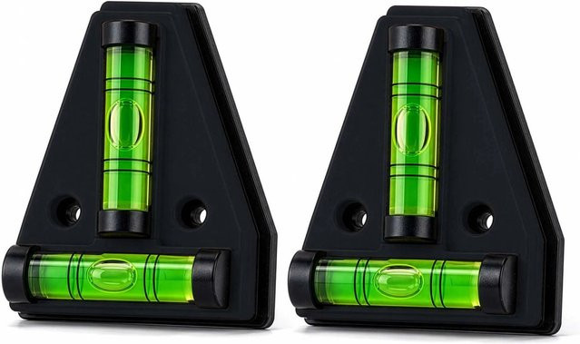 Wiltec Magnetische Kreuzwasserwaage Set, 2er Pack, Schwarz - Bild 1