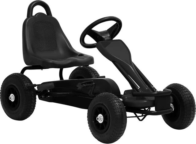 VD Home Furnishing Tret Go-Kart mit Luftreifen in Schwarz für Kinder ab 3 Jahren - Bild 1