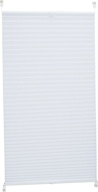 Relaxdays Plissee Rollo Weiß halbtransparent aus Polyester ohne Bohren B: 60 cm, H: 130 cm - Bild 1