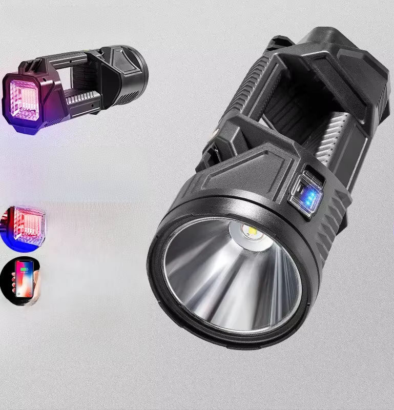 ESMARTER Leistungsstarker Suchscheinwerfer mit Taschenlampe und Powerbank-Funktion, Schwarz, Wiederaufladbare Lithium-Batterie - Bild 7