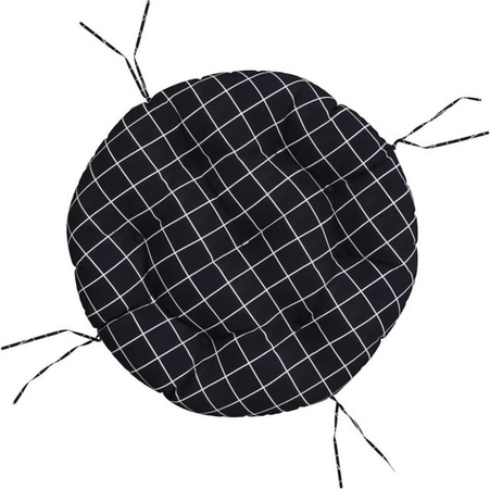 vidaXL Rundes Kissen aus Oxford-Gewebe in Schwarz, Durchmesser: 60 cm, Höhe: 11 cm