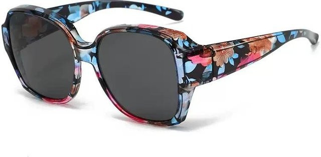 CICI Global Glasses Sonnenbrille, Fitover, quadratisch, Kunststoff, Unisex, grau, mehrfarbig, polarisiert - Bild 1